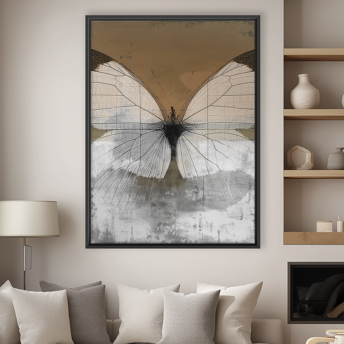 Contemporary Butterfly Wall Art | Modern Nature Canvas