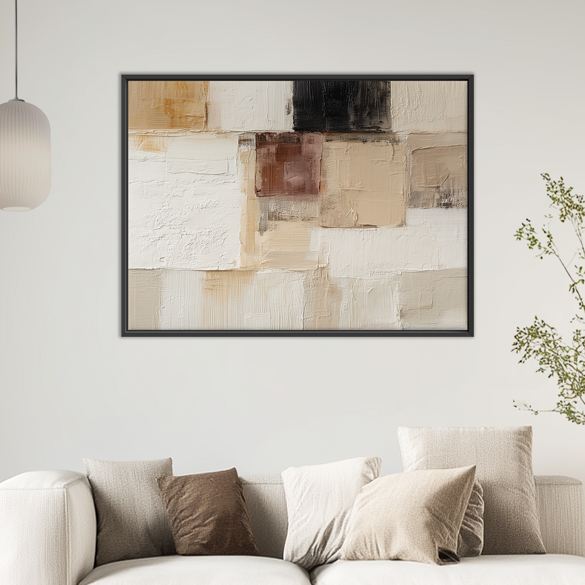 Neutral Abstract Wall Art | Sand & Shadow Canvas Print