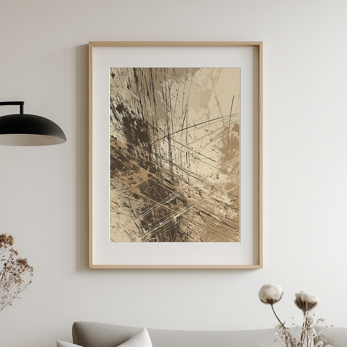 Fractured Motion Abstract Wall Art | Earth Tone Expressionist Canvas