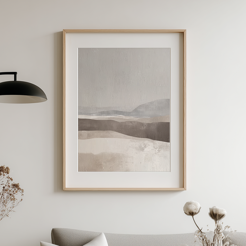 Abstract Landscape Wall Art | Wabi-Sabi Neutral Canvas