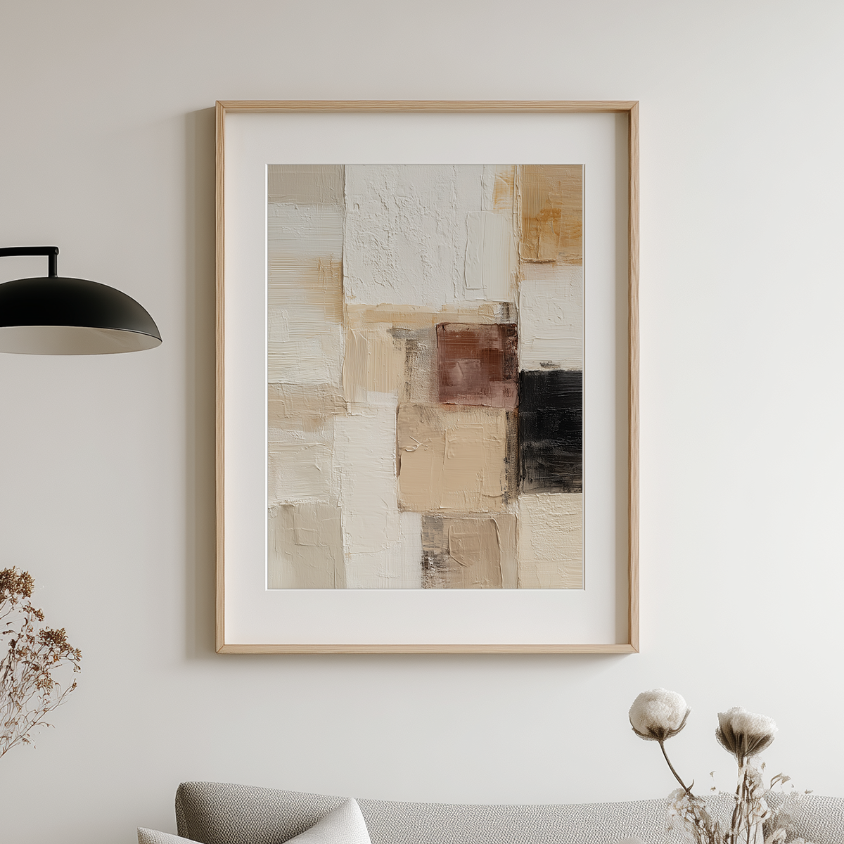 Neutral Abstract Wall Art | Sand & Shadow Canvas Print