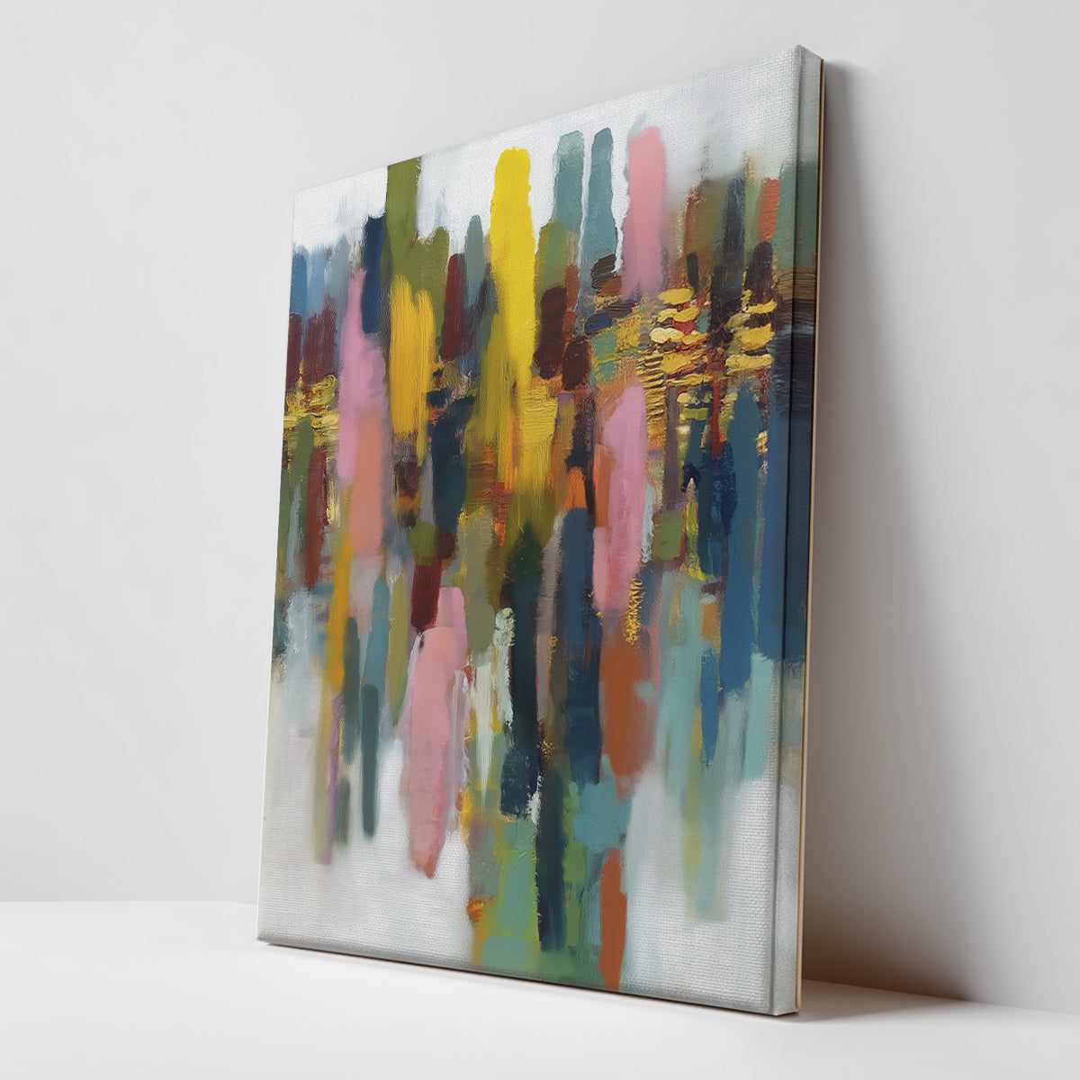 Mid-century collage print featuring black, white, and earthy tones