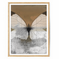 Contemporary butterfly wall art featuring elegant butterflies in neutral beige, cream, taupe, and charcoal tones with a minimalist design.