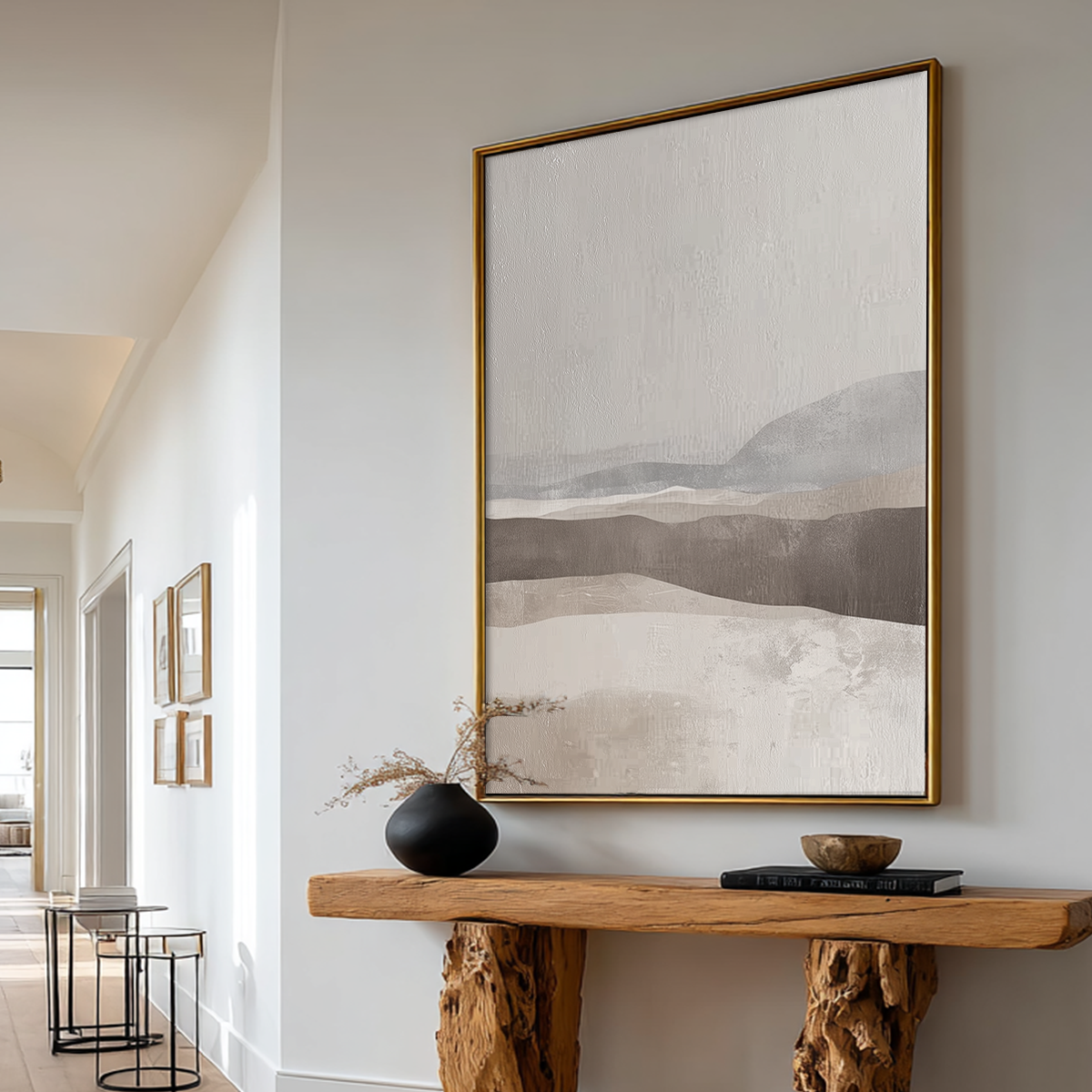 Abstract Landscape Wall Art | Wabi-Sabi Neutral Canvas