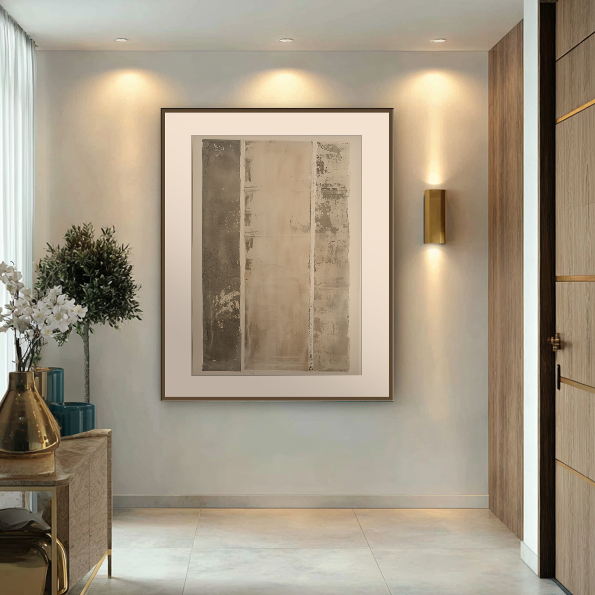 Abstract Mixed Media Wall Art | Neutral Textured Canvas
