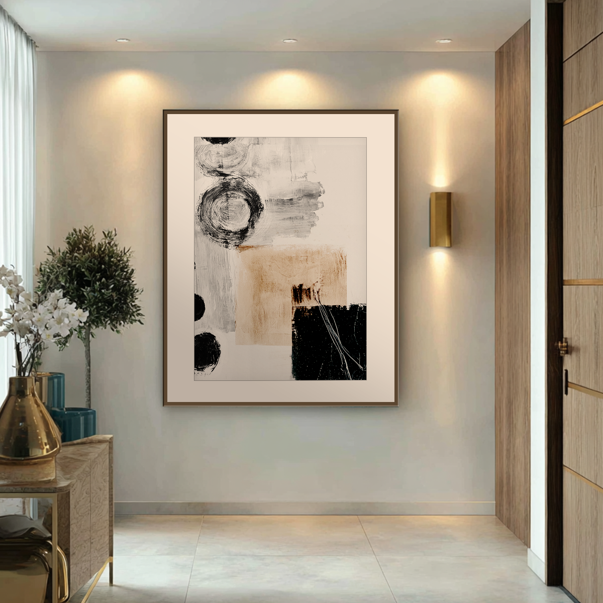 Neutral Abstract Wall Art | Modern Geometric Canvas