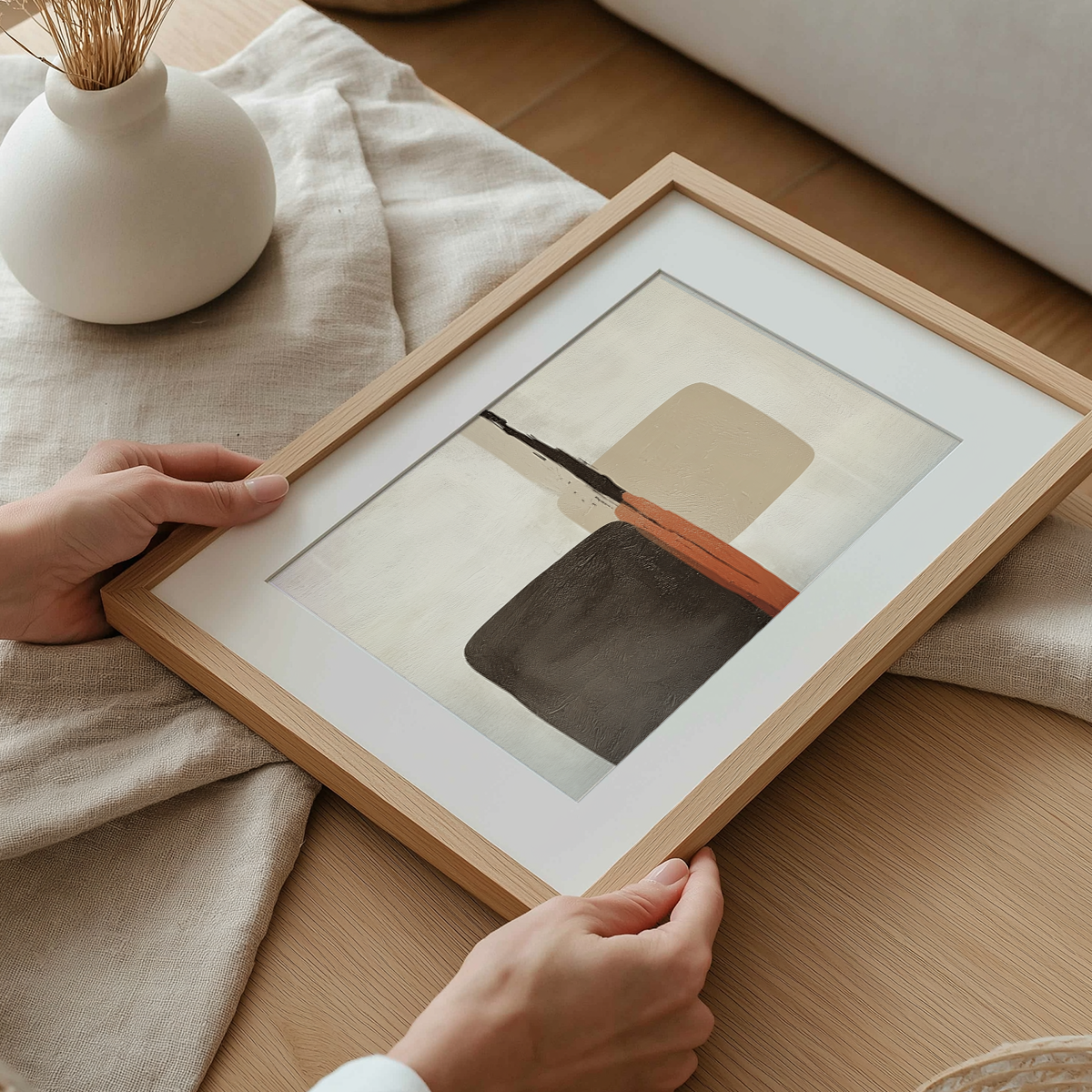 Wabi-Sabi Neutral Wall Art | Japandi Abstract Canvas