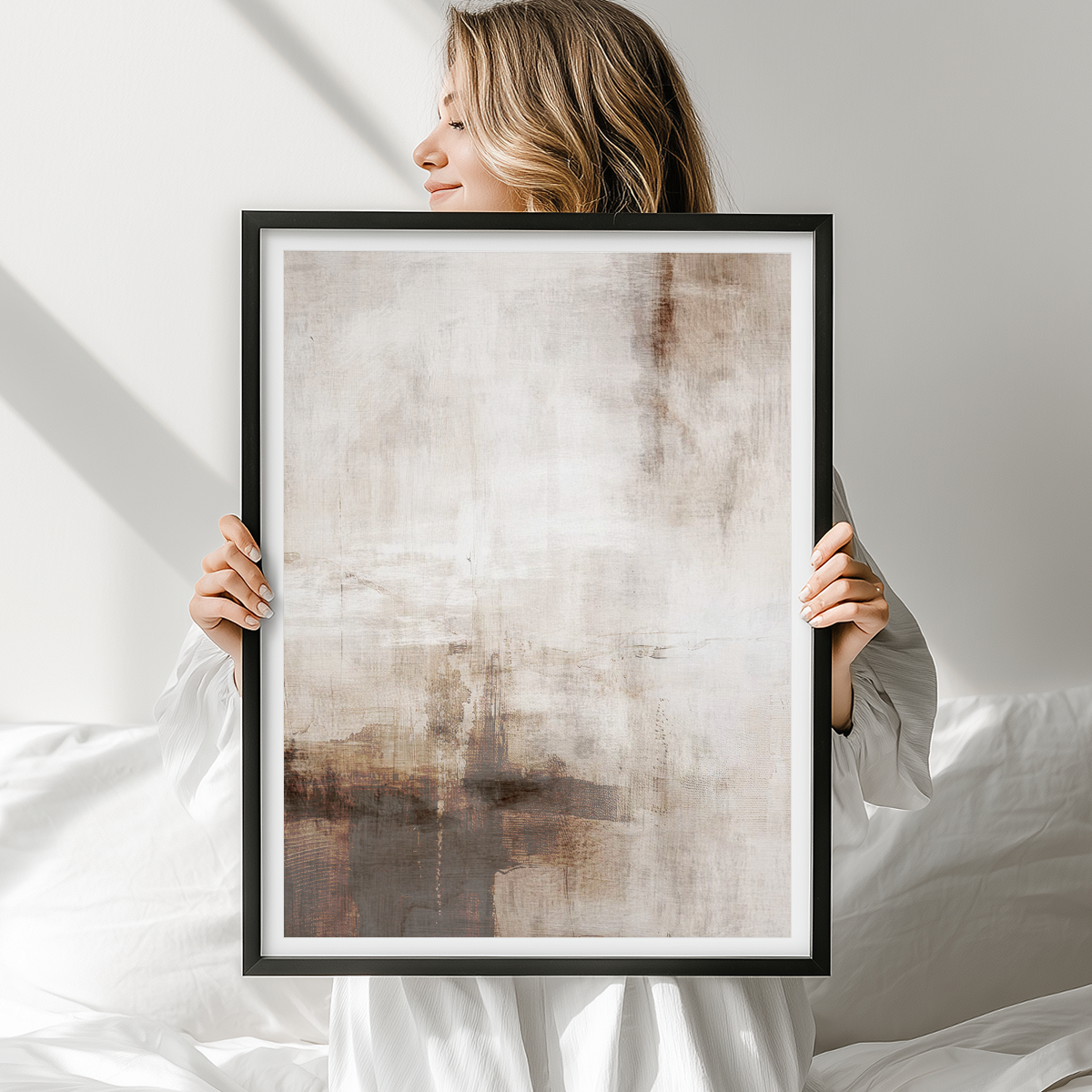 Beige Abstract Wall Art | Minimalist Neutral Canvas