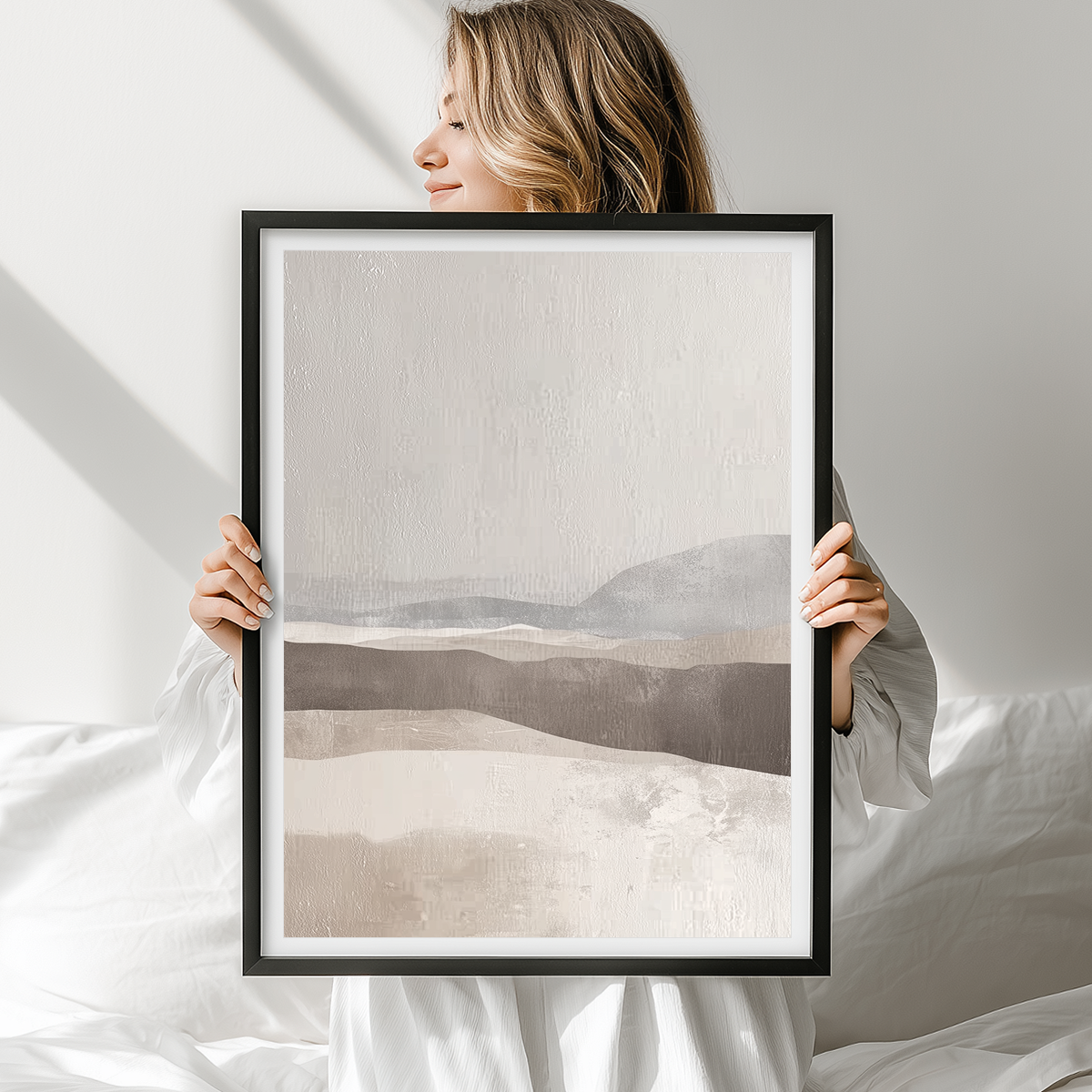Abstract Landscape Wall Art | Wabi-Sabi Neutral Canvas