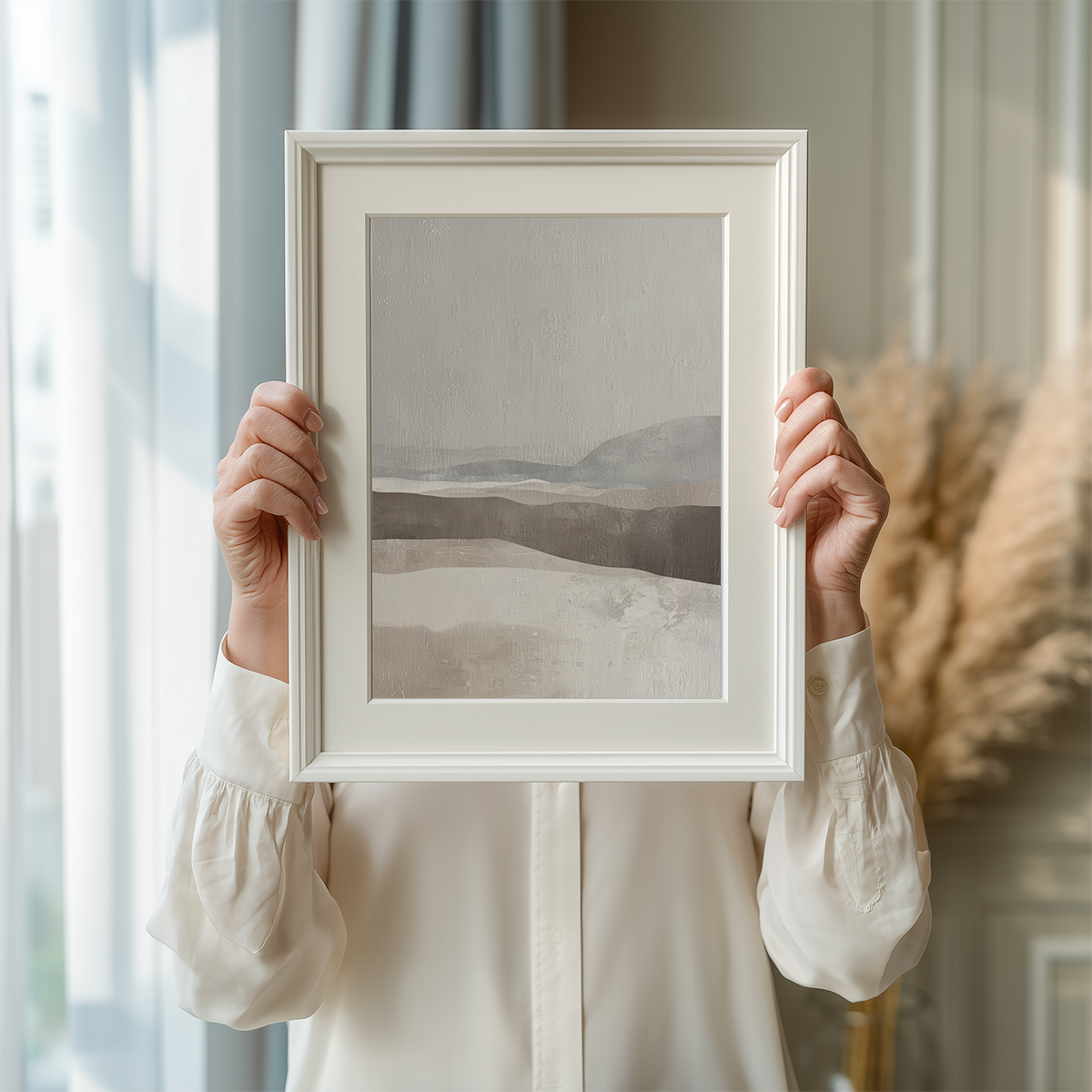 Abstract Landscape Wall Art | Wabi-Sabi Neutral Canvas