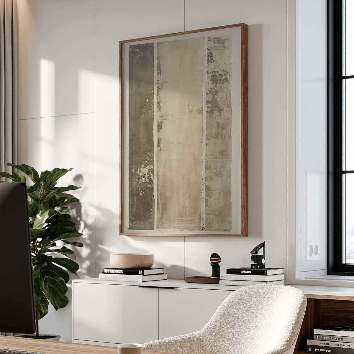 Abstract Mixed Media Wall Art | Neutral Textured Canvas