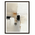 Japandi Abstract Wall Art | Neutral Textured Canvas with Gold Accents | Modern Minimalist Decor featuring soft beige, black, and grey tones with subtle gold details in a textured abstract composition.