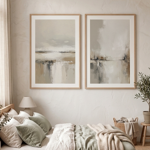 neutral landscape wall art set of 2, Inspired by distant horizons.