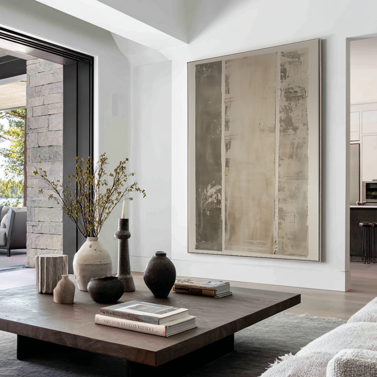 Abstract Mixed Media Wall Art | Neutral Textured Canvas
