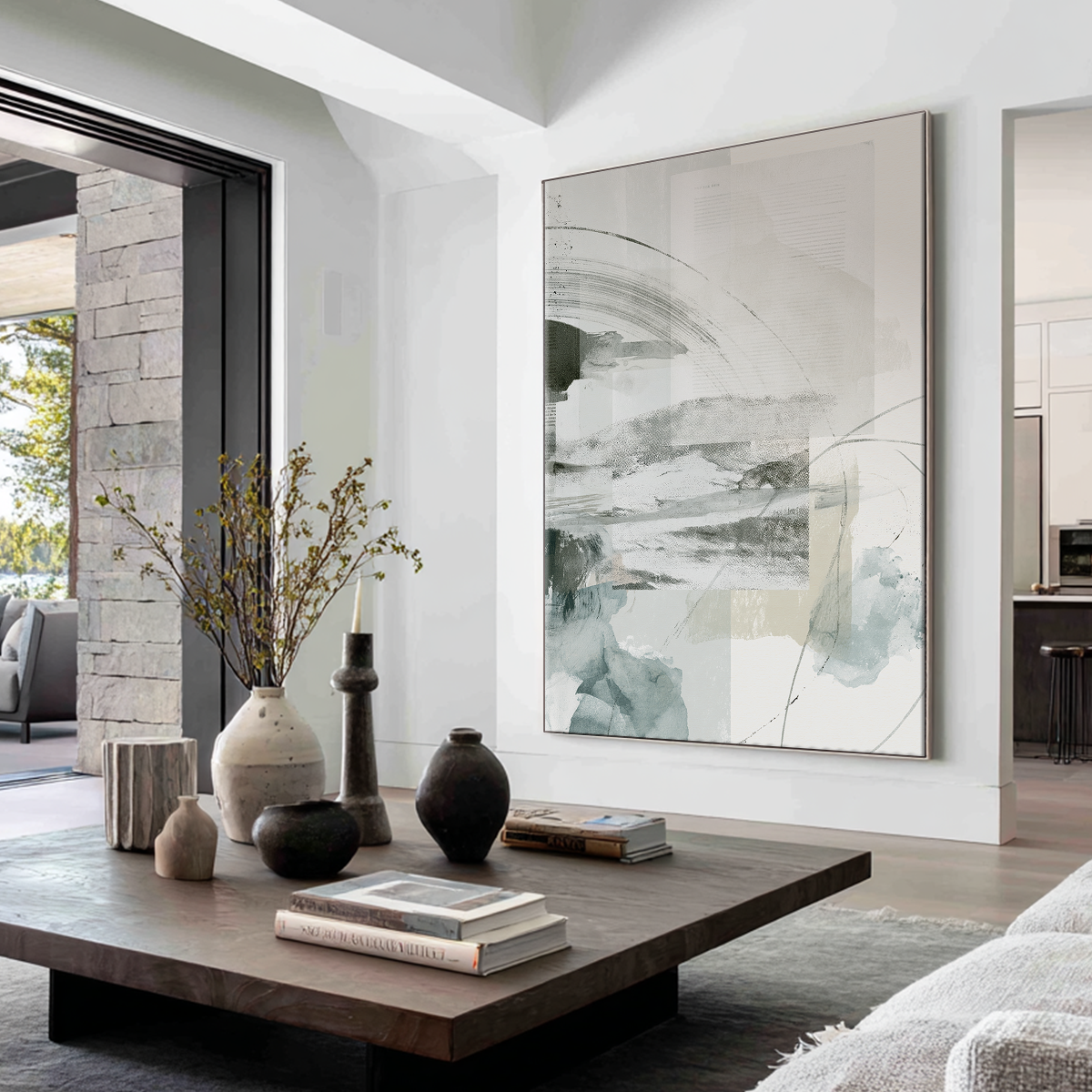 Mixed Media Abstract Wall Art | Neutral Modern Canvas