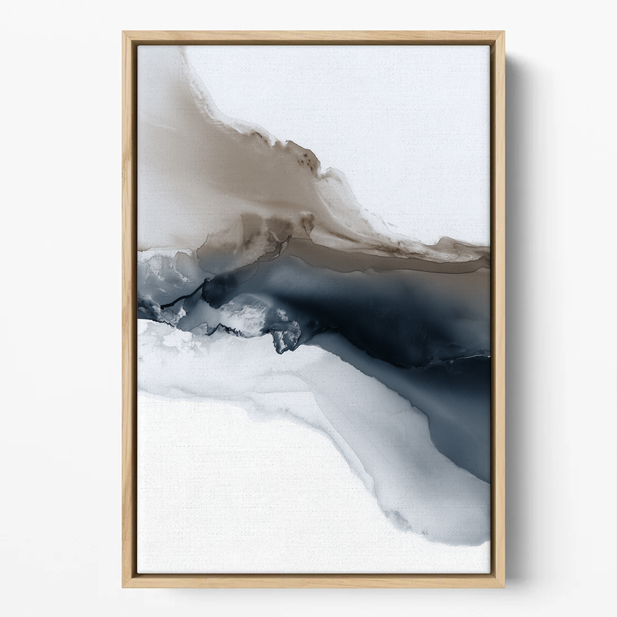 Abstract Ocean Wall Art | Moody Blue Landscape Canvas
