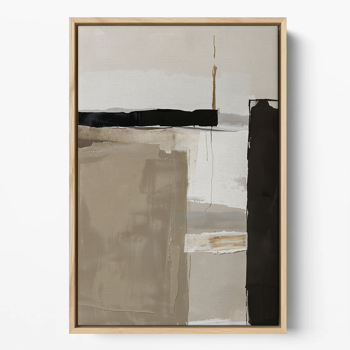 Neutral Abstract Wall Art | Taupe Beige Minimalist Canvas
