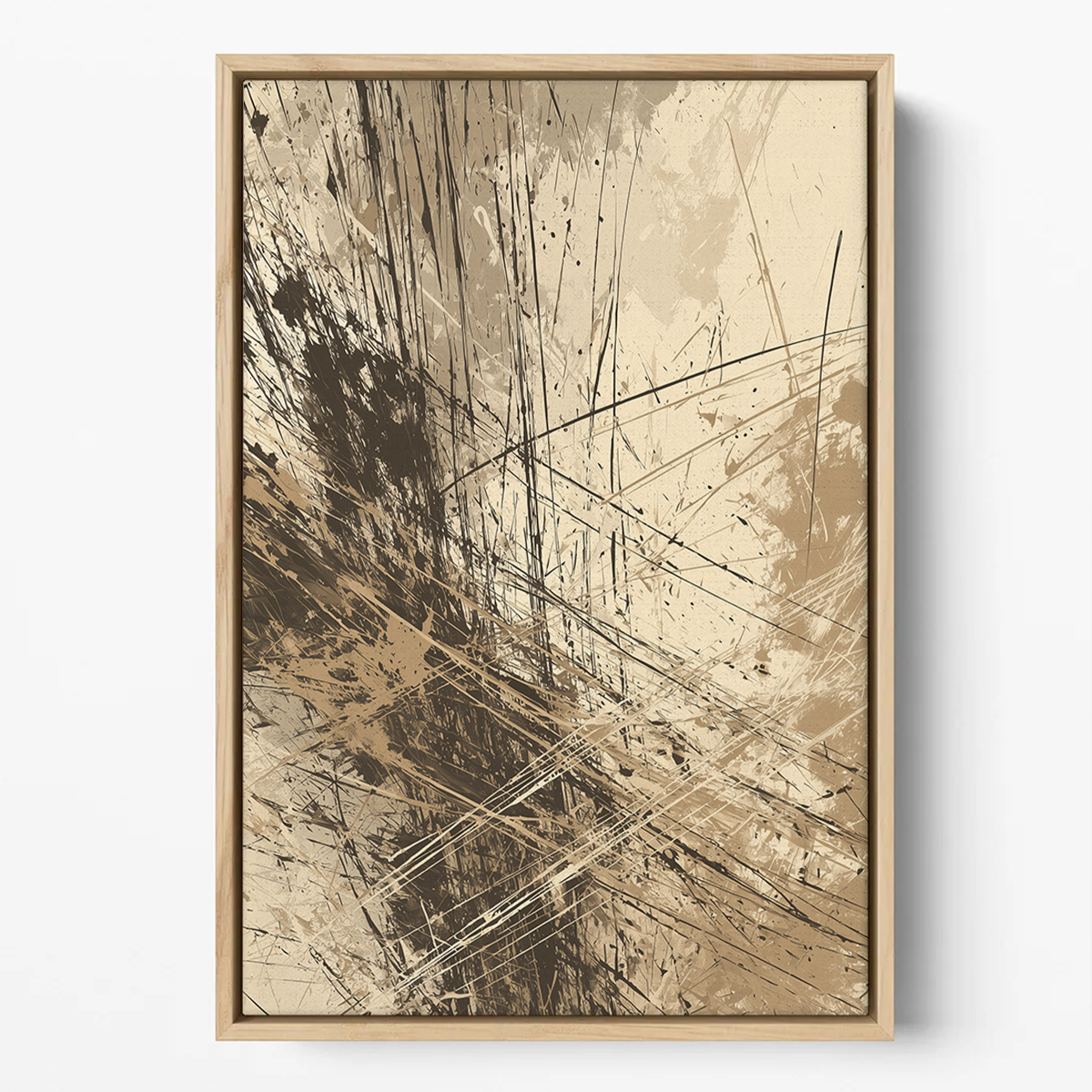 Fractured Motion Canvas Print | Earth Tone Japandi Wall Art