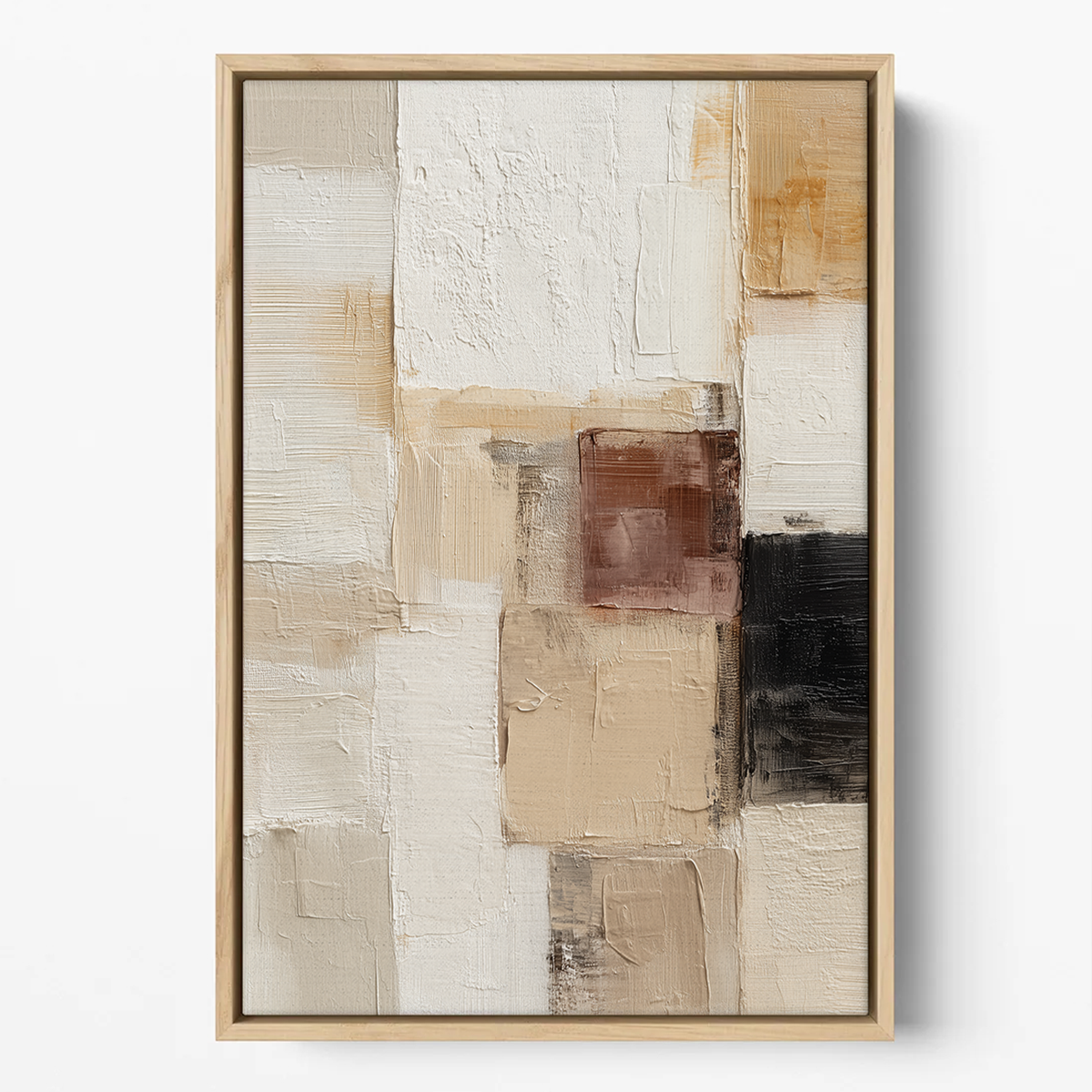 Neutral Abstract Wall Art | Sand & Shadow Canvas Print