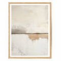 Scandinavian Modern Neutral Abstract Wall Art - Beige Minimalist Canvas Print featuring soft beige and white tones with subtle texture and horizontal division, ideal for modern living spaces.