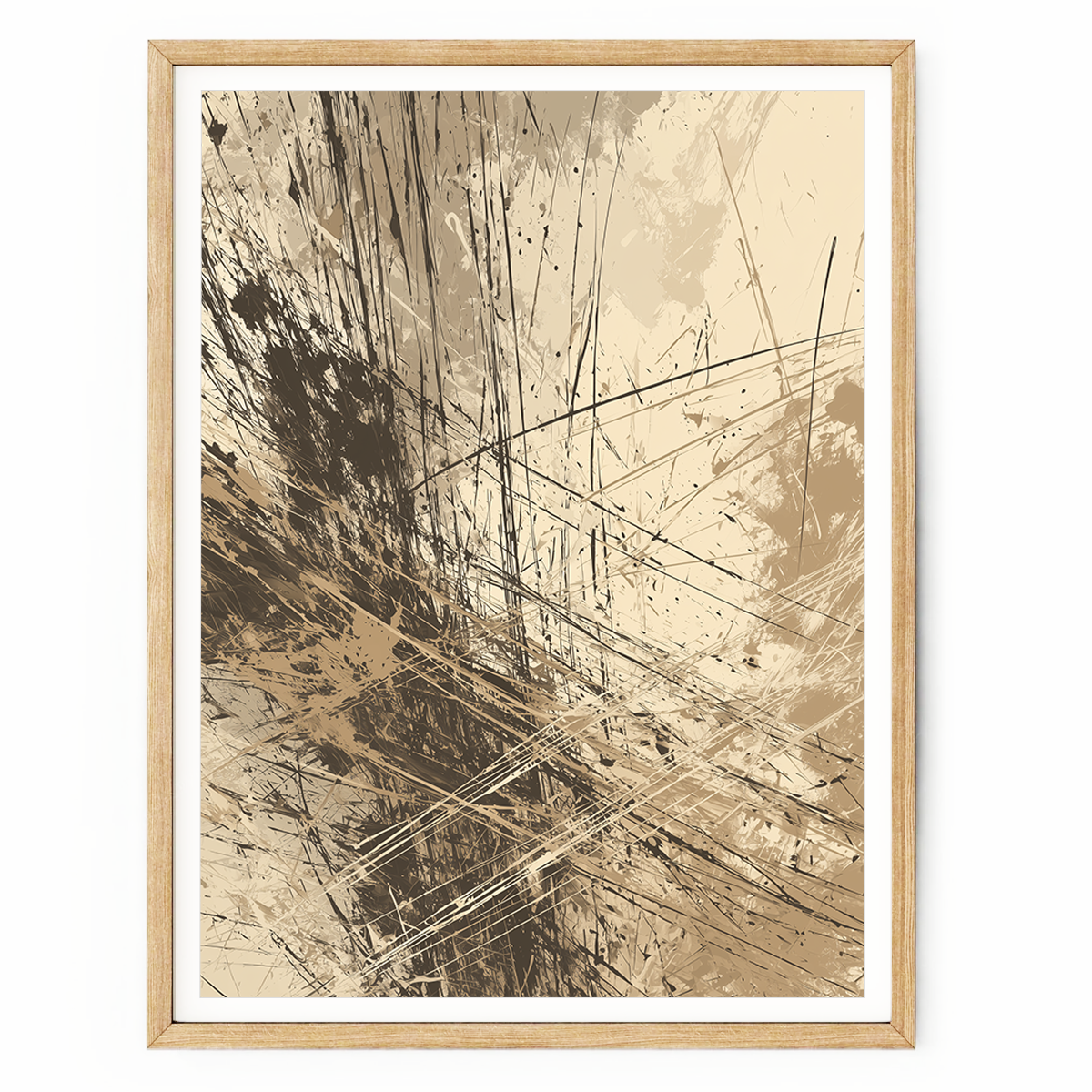 Fractured Motion Abstract Wall Art | Earth Tone Expressionist Canvas
