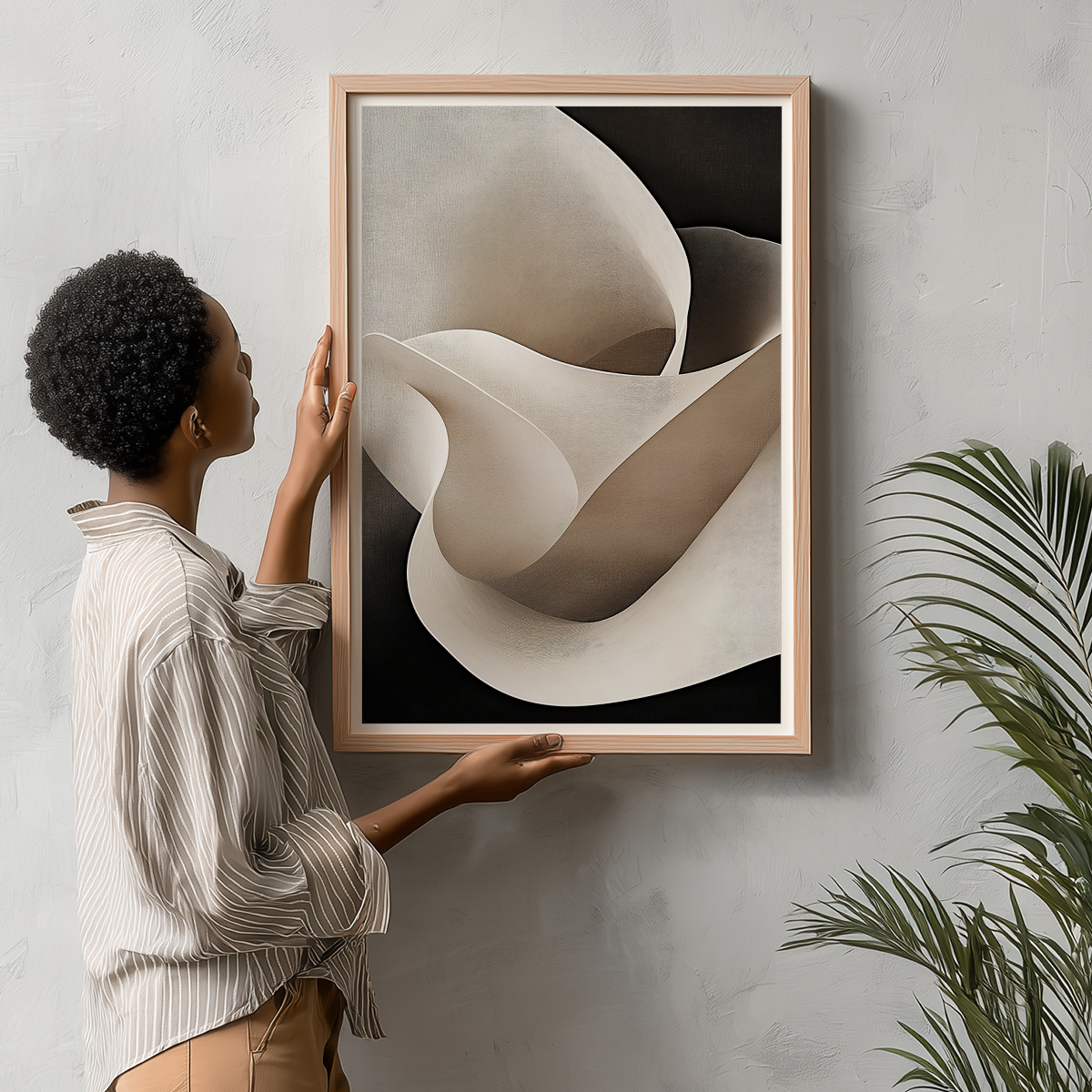 Minimalist Beige and Black Print