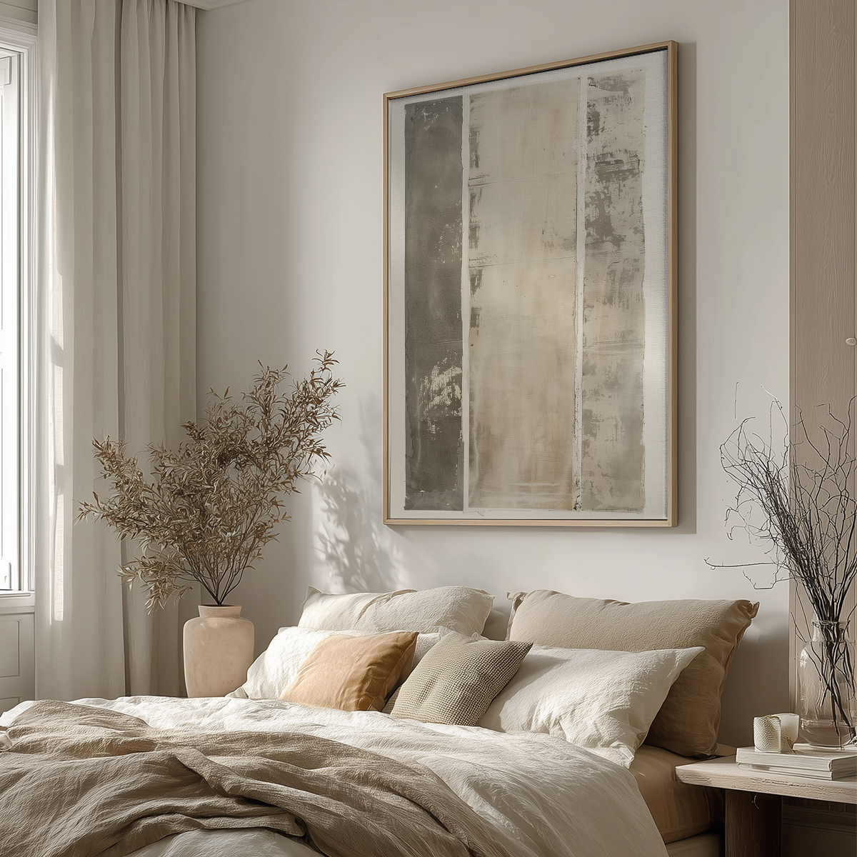 Abstract Mixed Media Wall Art | Neutral Textured Canvas