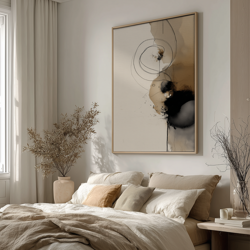 Ink Harmony Wall Art | Japandi Abstract Canvas Print