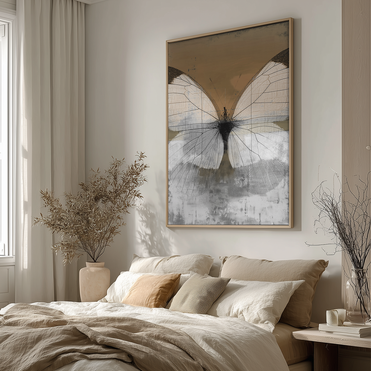 Contemporary Butterfly Wall Art | Modern Nature Canvas