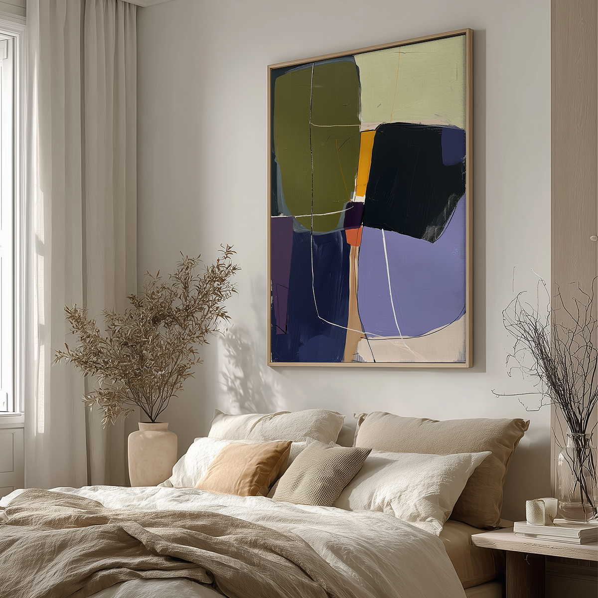 Modern Abstract Wall Art | Neutral Organic Canvas