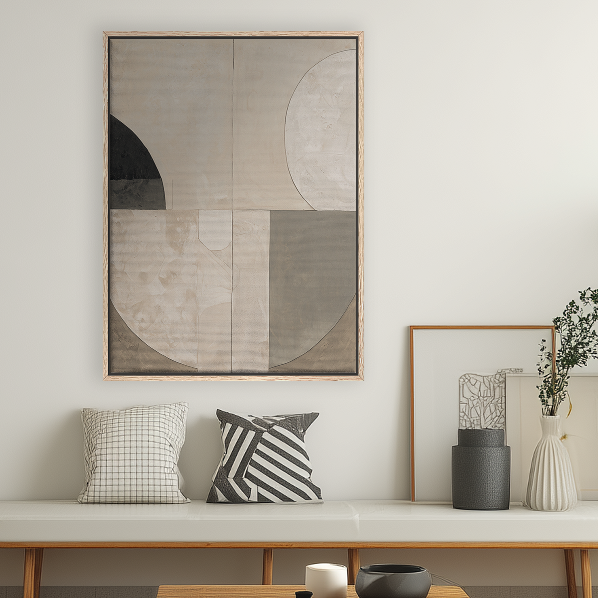 Abstract Mixed Media Wall Art | Neutral Textured Canvas
