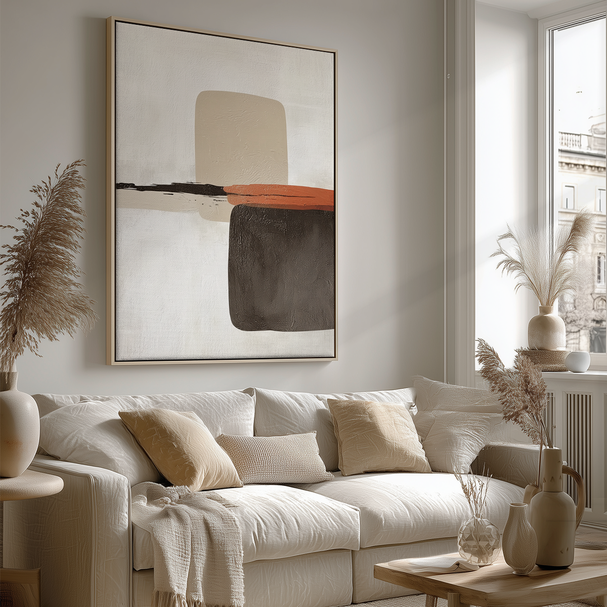 Wabi-Sabi Neutral Wall Art | Japandi Abstract Canvas