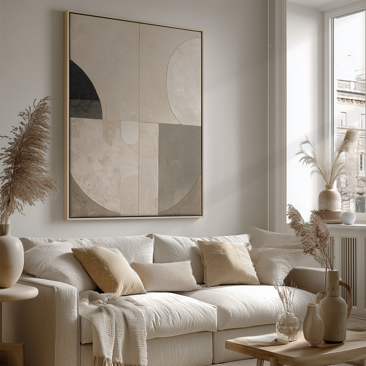 Abstract Mixed Media Wall Art | Neutral Textured Canvas