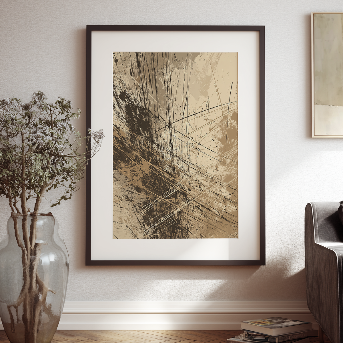 Fractured Motion Abstract Wall Art | Earth Tone Expressionist Canvas