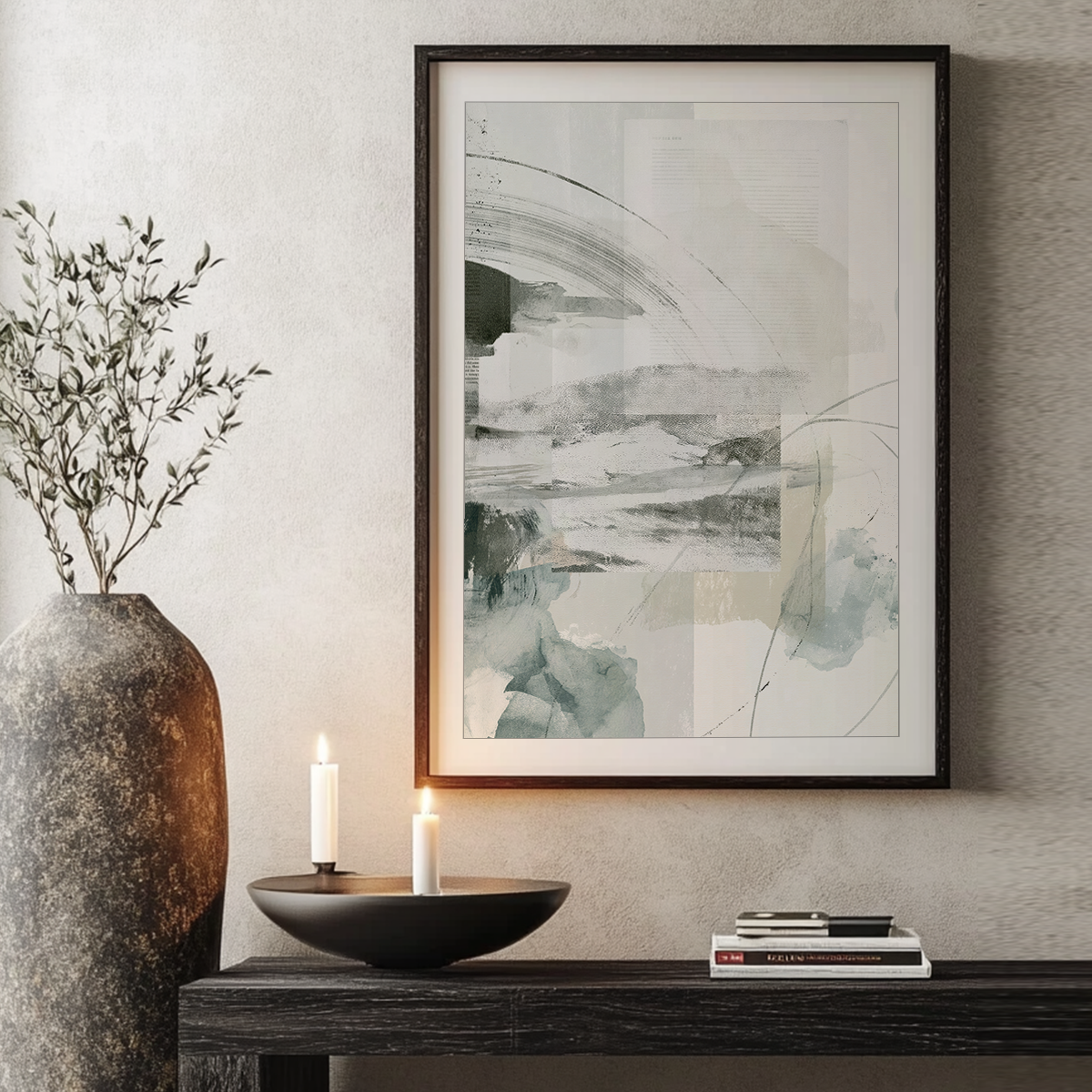Mixed Media Abstract Wall Art | Neutral Modern Canvas