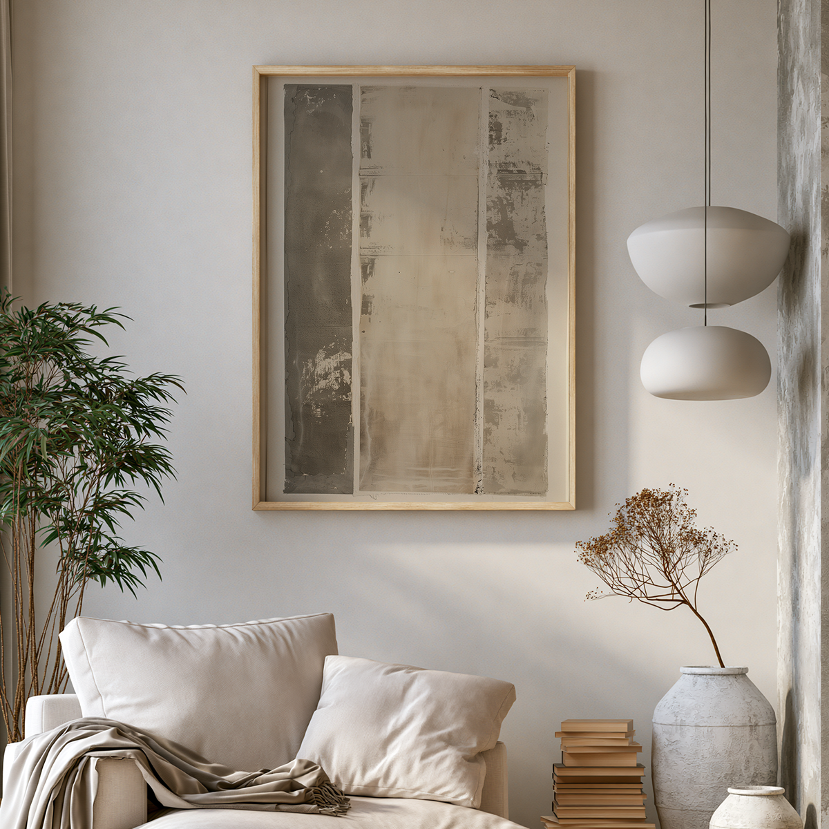 Abstract Mixed Media Wall Art | Neutral Textured Canvas