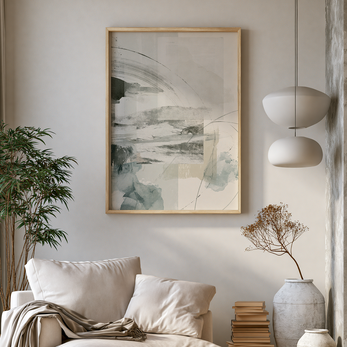 Mixed Media Abstract Wall Art | Neutral Modern Canvas