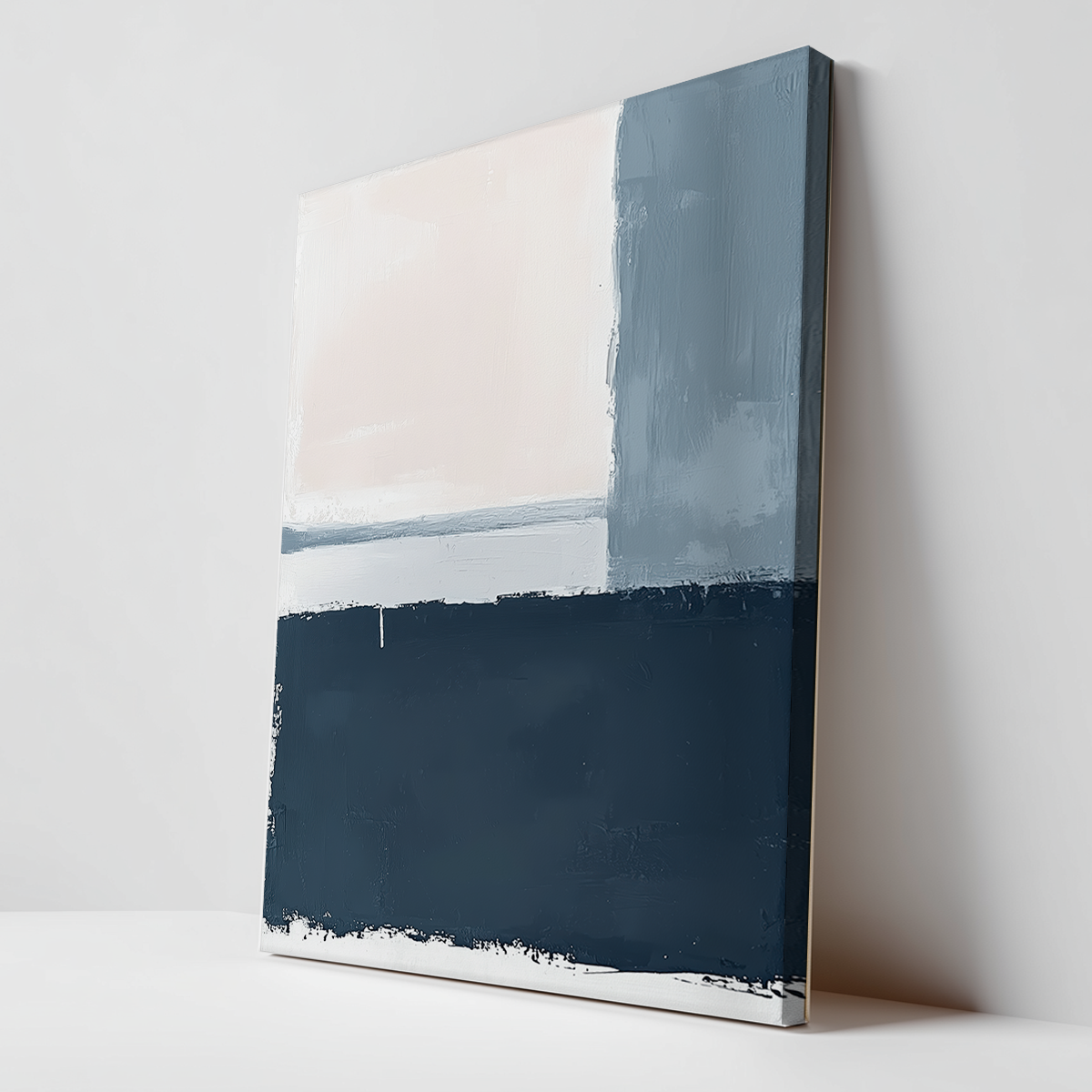 Pastel Blue Abstract Canvas Art Print