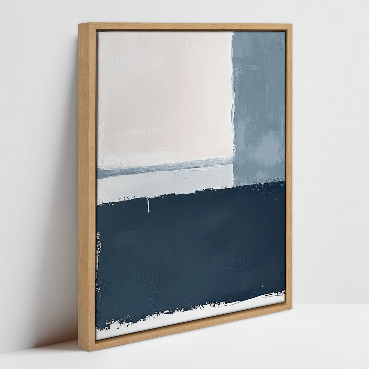 Pastel Blue Abstract Wall Art Soft Sky Blue & Beige Canvas Print