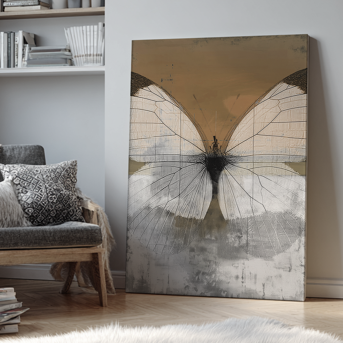 Contemporary Butterfly Wall Art | Modern Nature Canvas