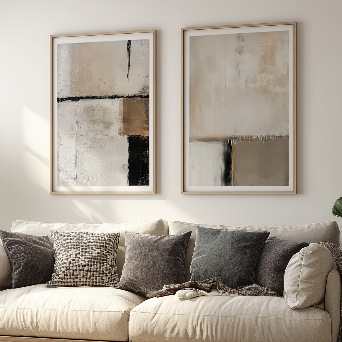 Scandinavian modern rustic abstract art prints