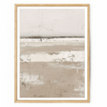 Serene Horizon neutral abstract landscape wall art featuring soft beige, cream, taupe and grey tones in a calming minimalist composition.