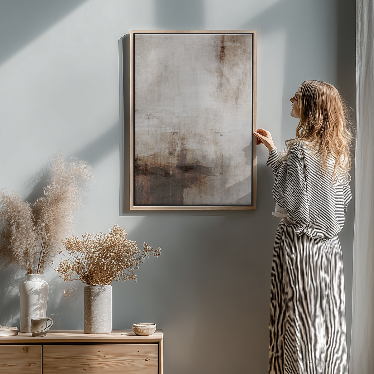 Beige Abstract Wall Art | Minimalist Neutral Canvas
