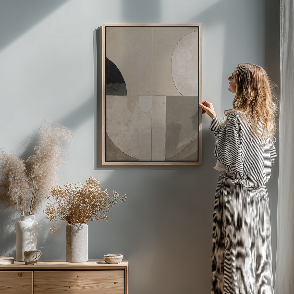 Abstract Mixed Media Wall Art | Neutral Textured Canvas