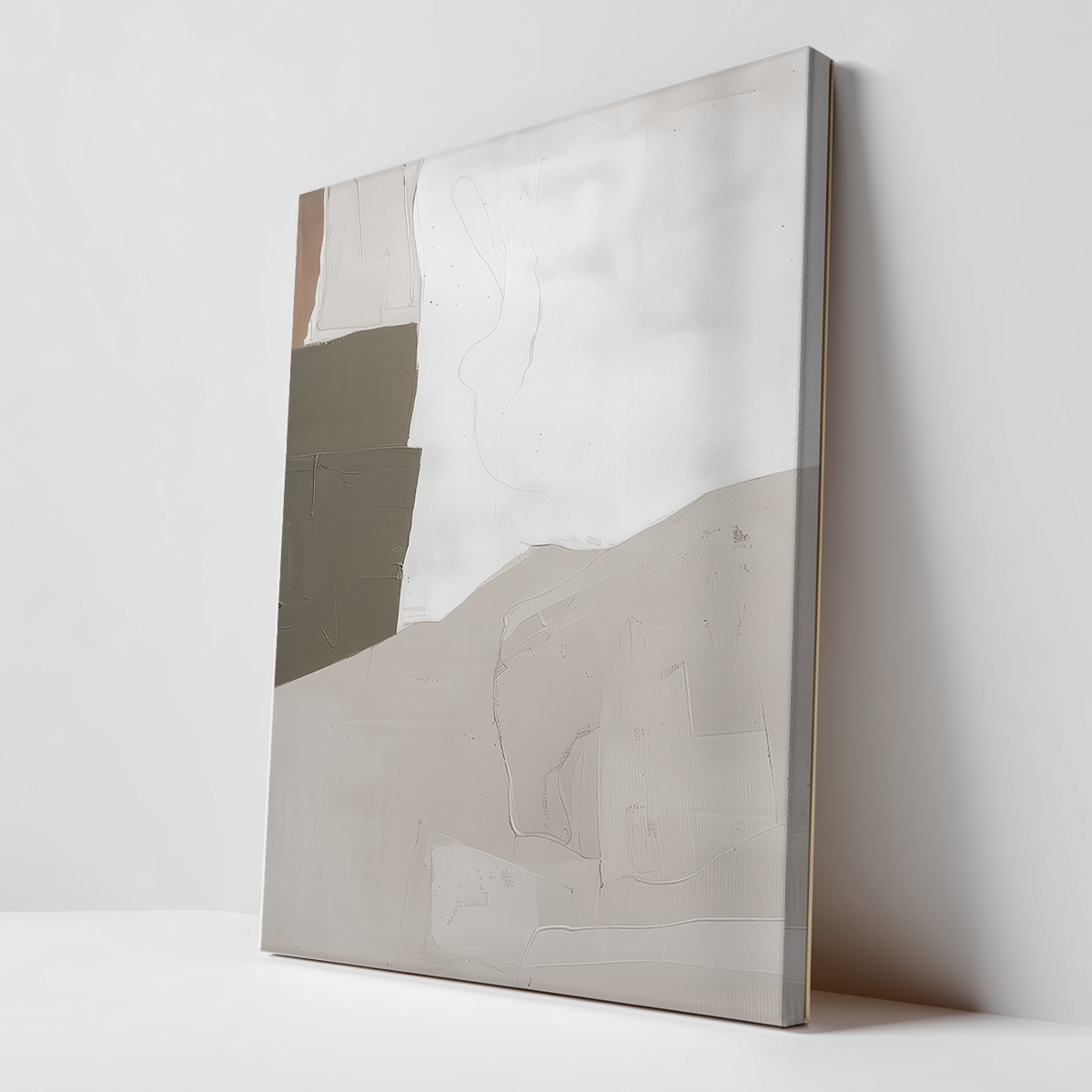 abstract canvas wall art in neutral tones