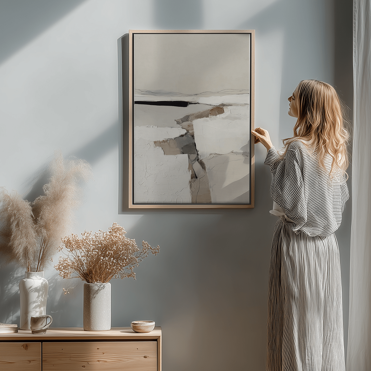 abstract framed art for contemporary interior