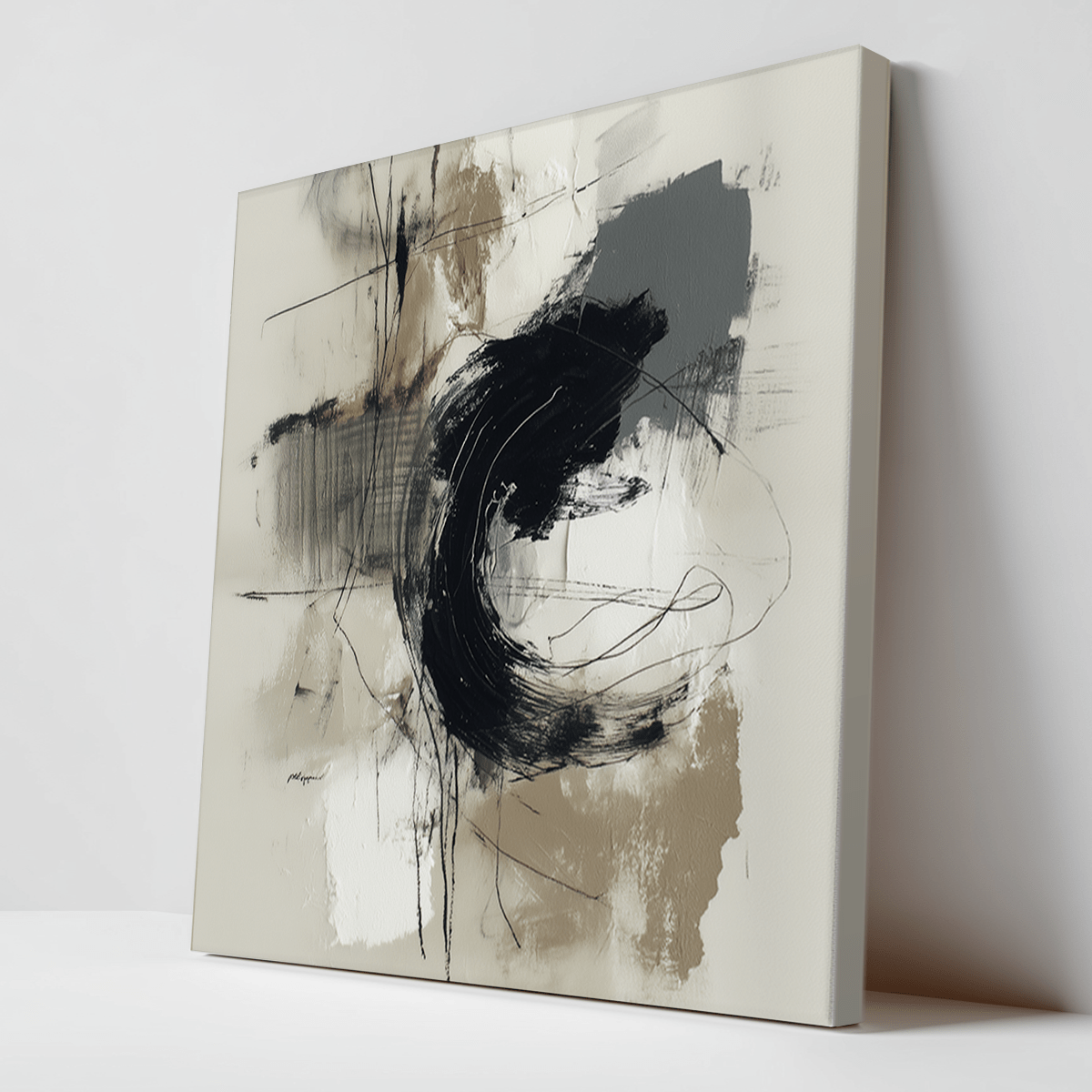 abstract wall art decor in neutral tones