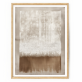 Earth & Linen neutral abstract wall art featuring vertical pinstripes, textured dot-work and warm brown earth tones for a Japandi living room.