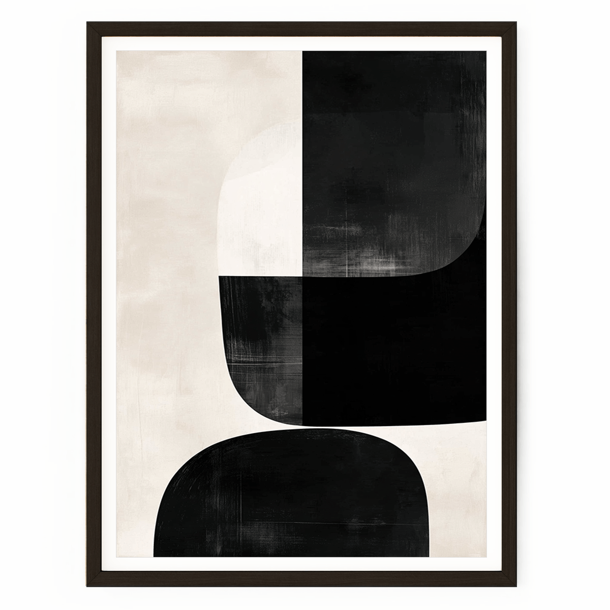 minimalist black beige wall print