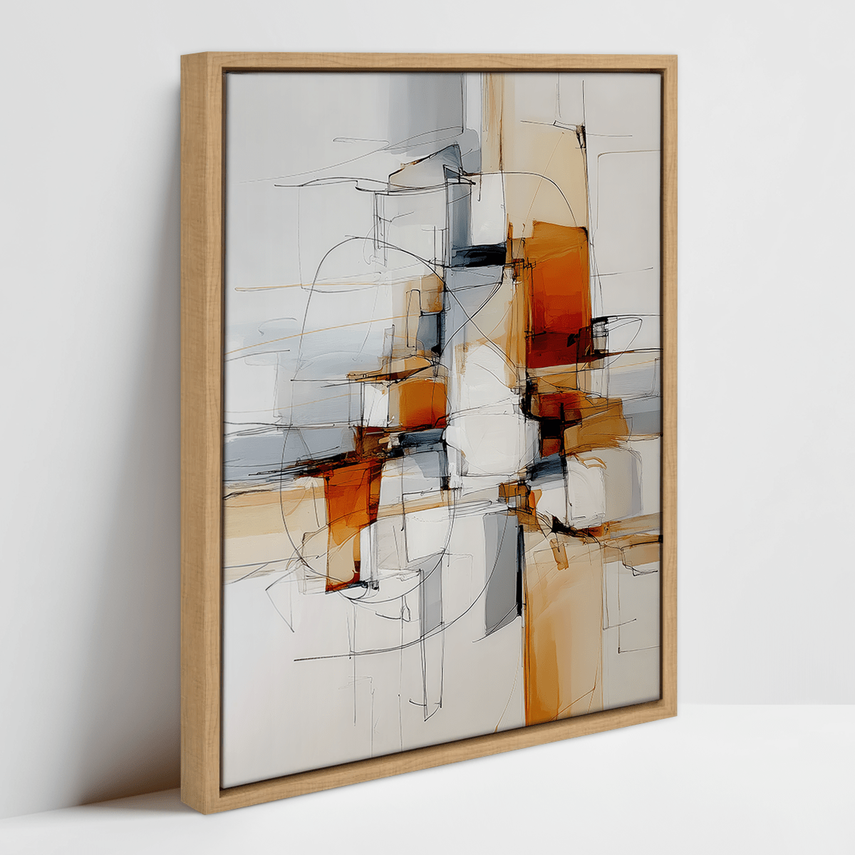 burnt orange abstract wall art